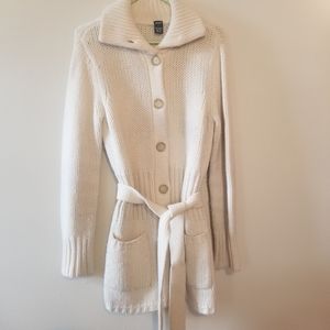 The gap, Chunky cream belted cardigan with buttons